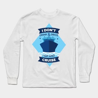 Funny Cruise Ship Design Long Sleeve T-Shirt